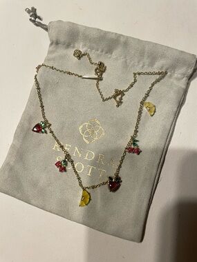 Kendra Scott Gold Multi-Charm Fruit Necklace
